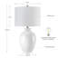 Lampe de table 24,5 po en céramique blanche à 3 voies avec abat-jour tambour-1122774099