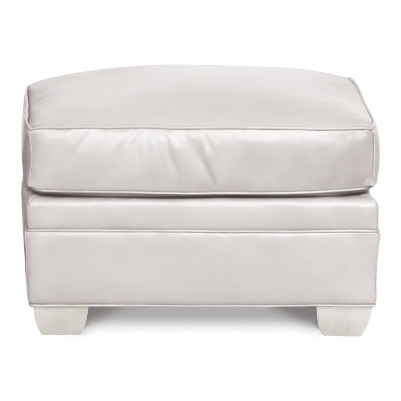 Repose-pieds American Bungalow 28 "Hillcrest, Casablanca, Cuir véritable Regent Chalk