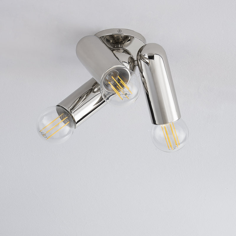 Plafonnier encastré 3 lumières Lolly, Nickel poli