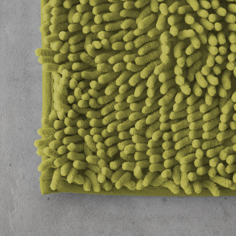 2 Piece Set Rectangle/U-shaped Bath Mat, Green