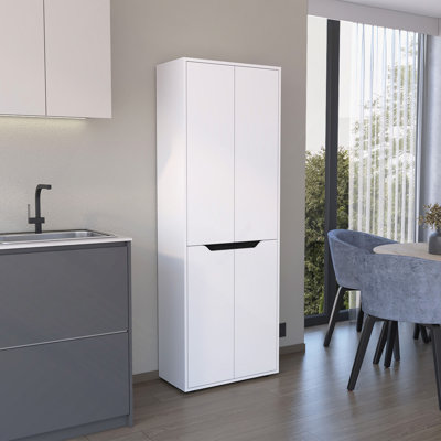67"H Kitchen Storage Cabinet, With Four Doors And Five Interior Shelves by Latitude Run