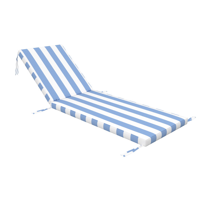 Outdoor Chaise Cushion With Sunbrella Fabric, 23" W x 75" D, Sunbrella® Refuge Ocean