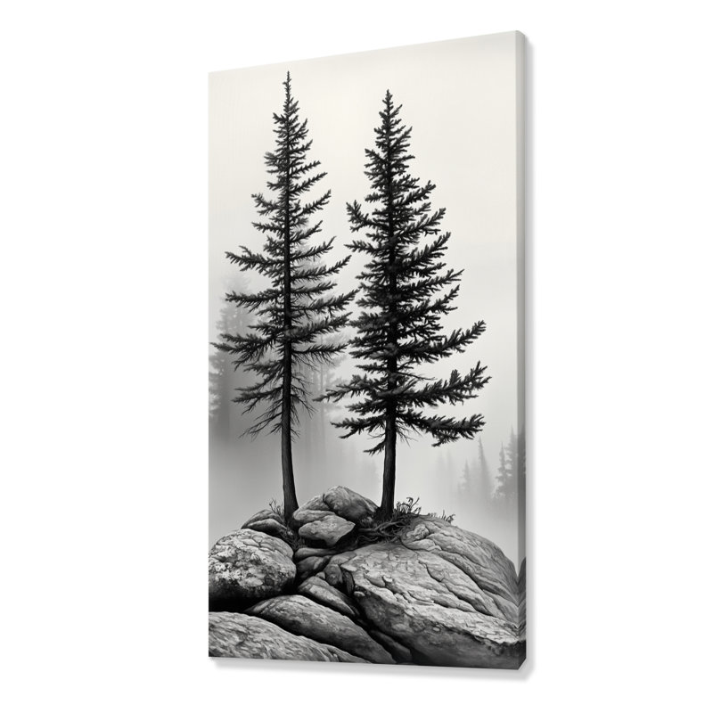 «Black White Artin III - Black Landscape», reproduction d'art sur toile Moody, H 32 po x l 16 po, Toile tendue