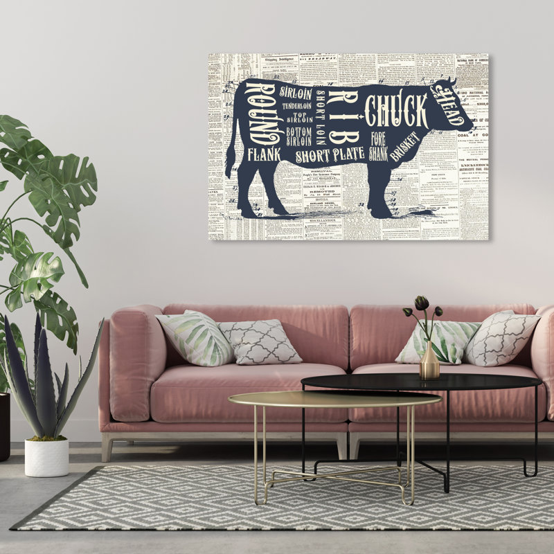 «Angus Beef Butcher Cuts», impression sur toile, H 30 po x l 45 po, Toile tendue