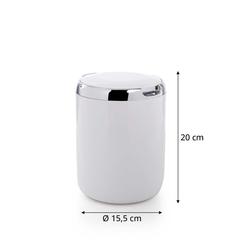 Poubelle en plastique imperméable 3 gallons Pasifik, Blanc