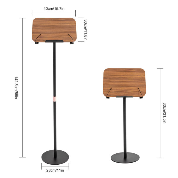 Book Stand for Reading Hands Free,Standing Bible Laptop Projector Recipe  Tablet Stand for Display,Height & Flat Plate Adjustable for Podium