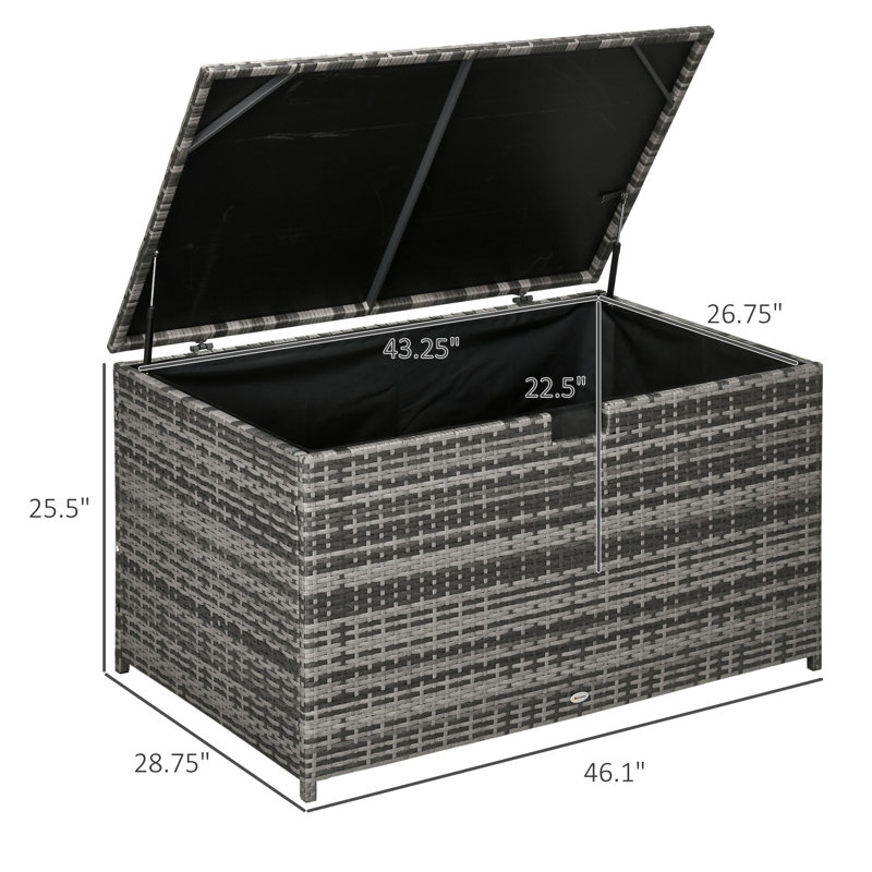 Coffre de terrasse 113 gallons Outsunny, Gris foncé