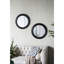 Miroir circulaire de 23,5 po avec cadre en bois noir, splendeur classique antique pour le salon, le passage, la salle de bain, l'espace de décoration murale en bois, l'entrée