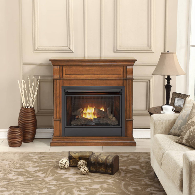 Zellmer 44'' W Ventless Fireplace, Apple Spice