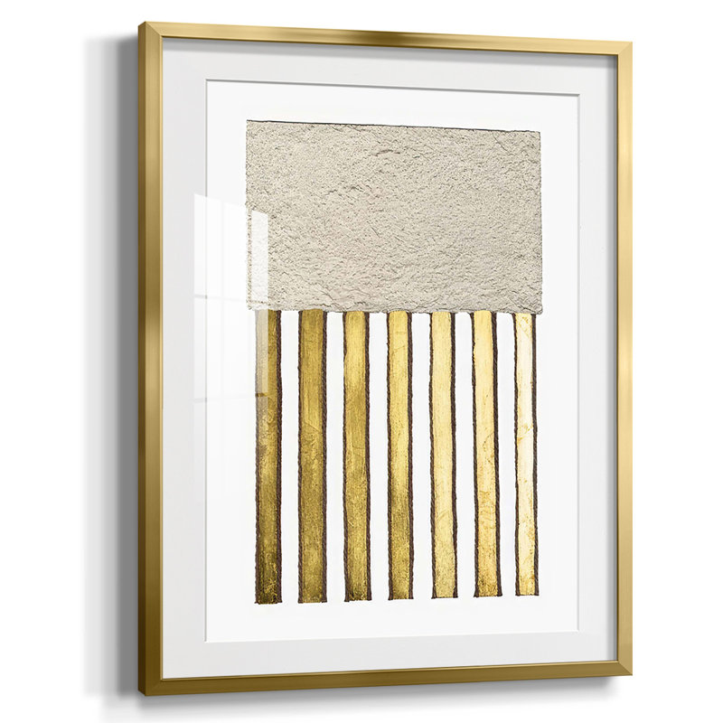 «Monolithe Gold II», reproduction encadrée, Papier avec cadre doré, Blanc