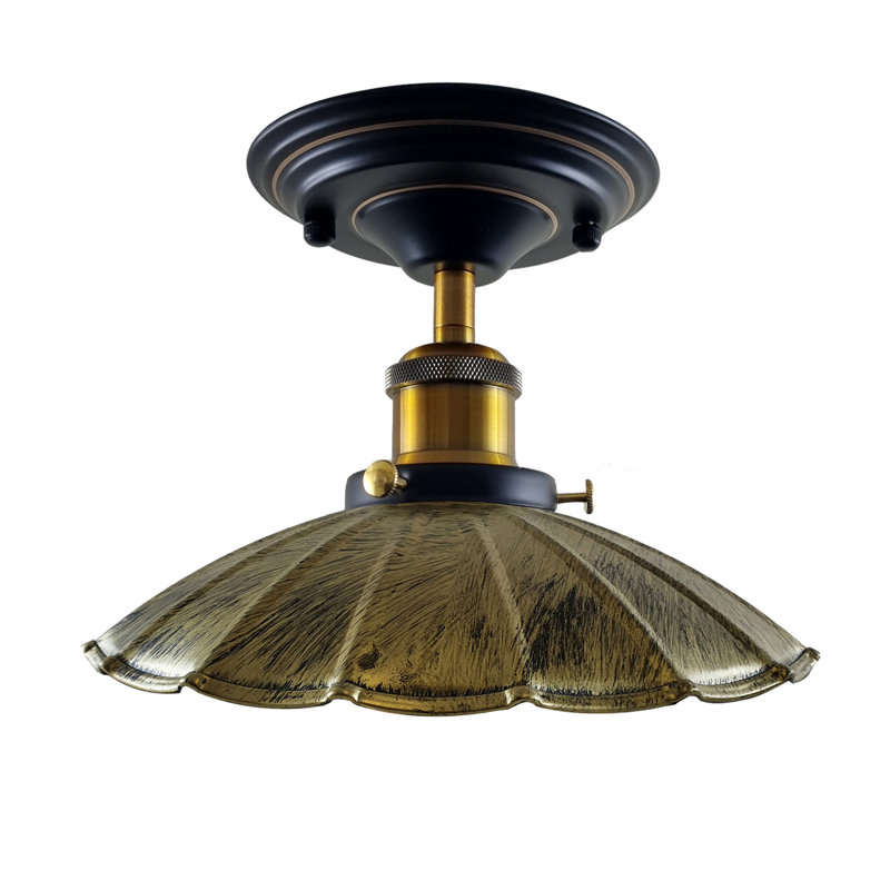 Kurth Semi Flush Mount, Brushed Brass