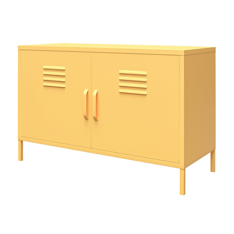 2 - Door Rectangle Accent Cabinet, Yellow