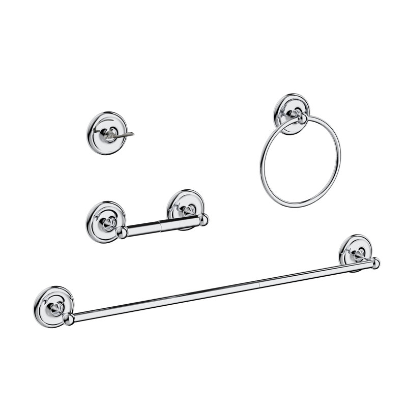 Ensemble de quincaillerie de salle de bain 4 pièces, Chrome