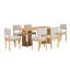 Ensemble de table de salle à manger en bois pour 6 personnes avec 6 chaises rembourrées, table rectangulaire 60 "avec pieds découpés pour salle à manger, cuisine et salon-1346844253