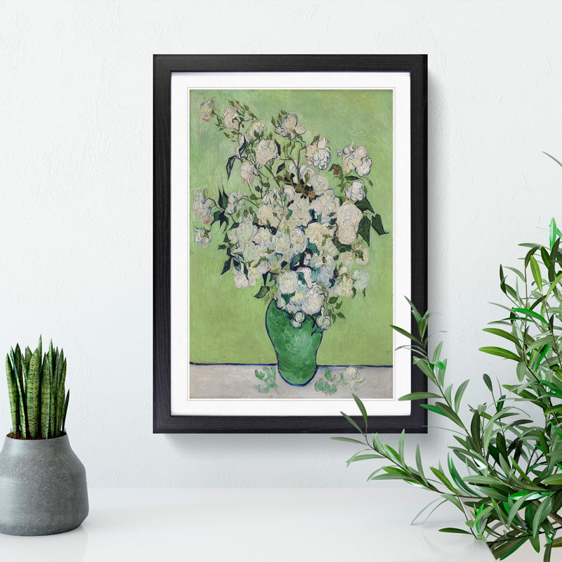 Roses Vol.2 by Vincent Van Gogh - Framed Print, Black Framed, 65cm H x 48cm W x 2cm D