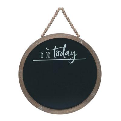 Tableau noir rond en bois 15,75 po