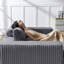 Fauteuil-lit de 75 po en velours côtelé moderne avec repose-pieds amovible-475592564