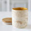 Pot en céramique fabriqué à la main avec couvercle en bois - Rangement élégant et durable pour les petits articles et les essentiels de rangement