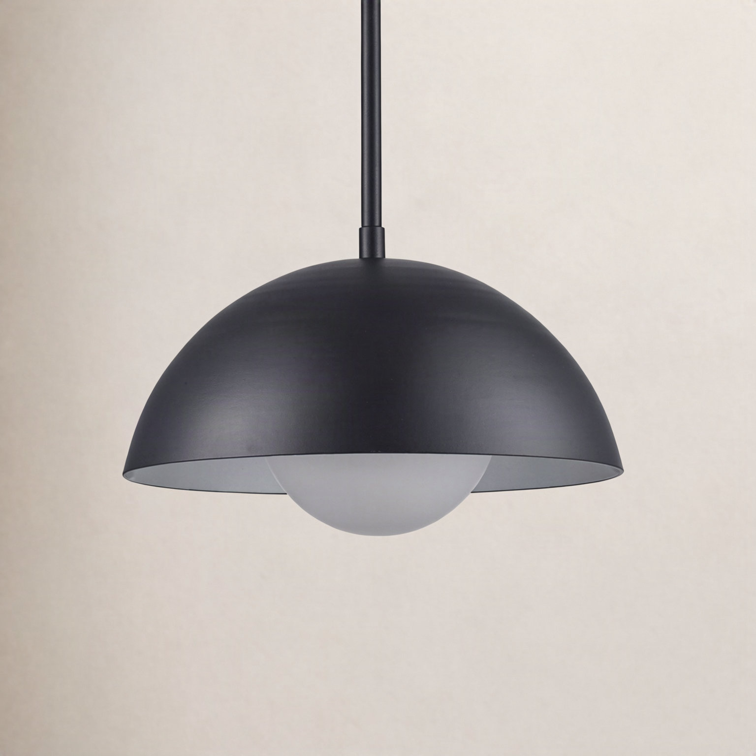 Montana Single Light Metal Dimmable Pendant, Black