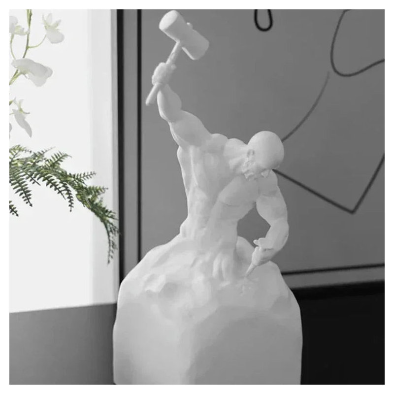 Self Sculpting Self Made Character Statue, White