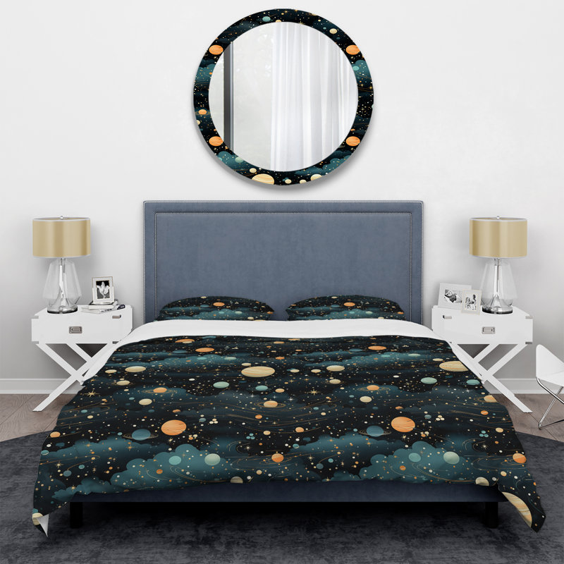 Ensemble de housse de couette géométrique Celestial Constellations Pattern For Teens