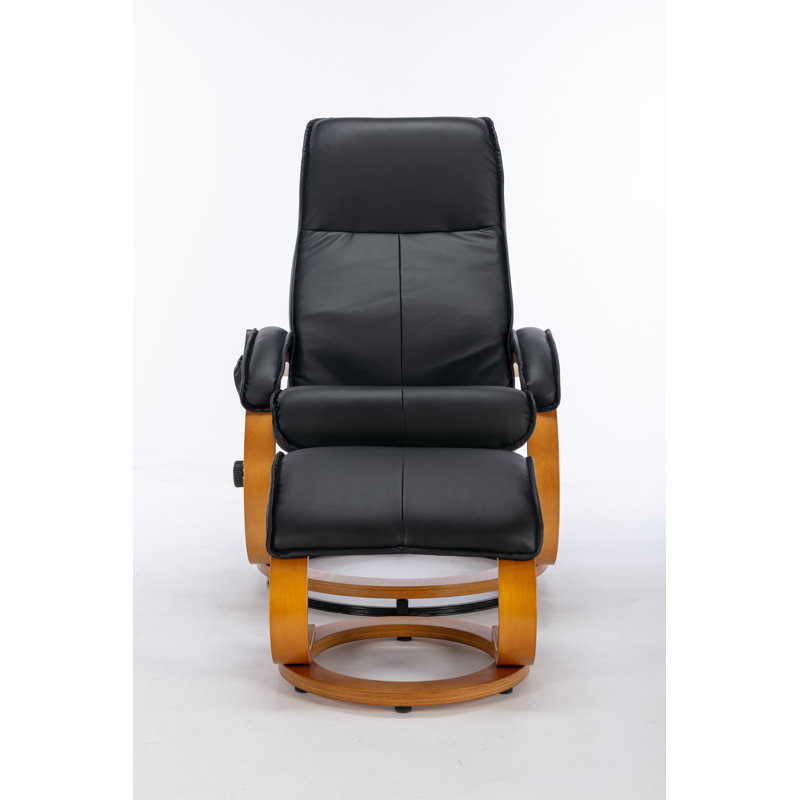 Emily 67cm Wide Swivel Ergonomic Recliner, Black