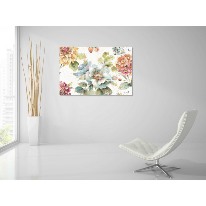 «Country Bloom I» par Lisa Audit, art mural en verre acrylique, H 24 po x l 36 po x P 0,2 po