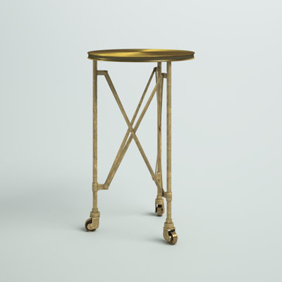 Jerlisha Iron Wheel End Table