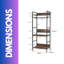 Bayshore Industrial Rustic Open Wardrobe Garment Rail With Storage Shelves