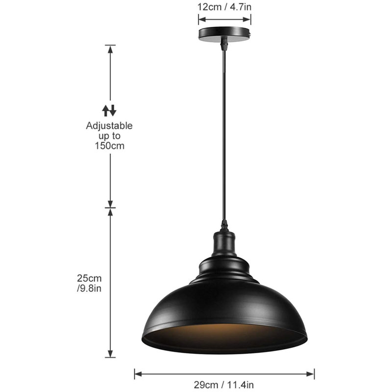 1 - Light Black Dome Pendant