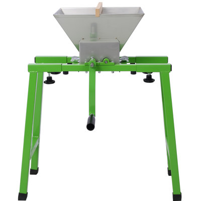 Concasseur de fruits manuel 7l avec support et roue, moulin à presse à cidre portable, pulpeur à fruits en acier inoxydable robuste pour la fabrication du vin et du cidre