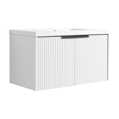 Wall Mounted Bathroom Vanity With Resin Sink  & 2 Doors,Bathroom Vanity Cabinet