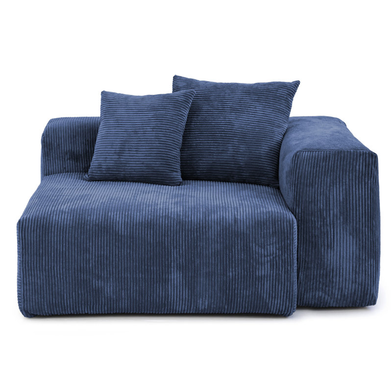 Nikodemos Corduroy  Slipper Chair, Blue