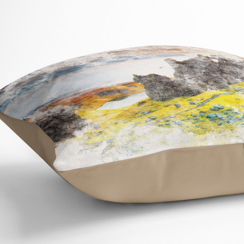 View from the Old Man of Storr in the Isle of Skye Cushion with Filling, 55cm H x 55cm W x 20cm D, Stone