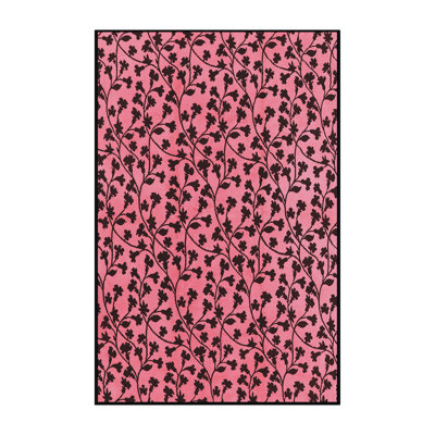 Tapis rose à motif floral Ponoma