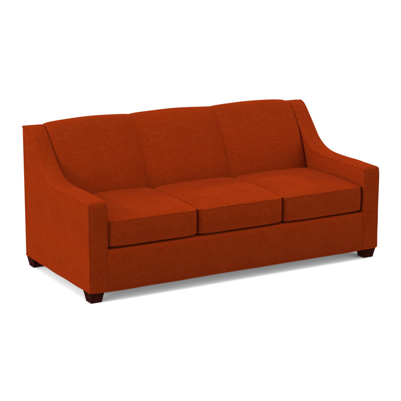 Phillips Square Arm Sofa with Reversible Cushions, Empire Mahogany, 34.5" H x 76" W x 36" D, Antic Cinder