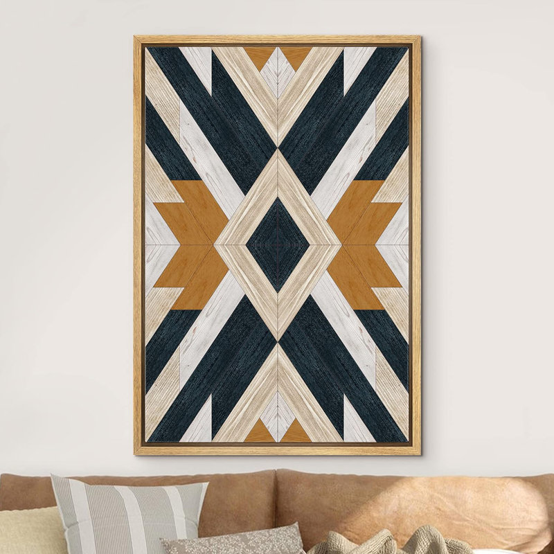 Panneaux à motif géométrique Western, H 36 po x l 24 po, Naturel