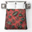 Couvre-lit feuillage de feuilles de palmier rouge et vert-125060070