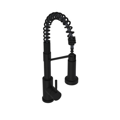 Modern 19" Kitchen Faucet In Black Matte - Single Handle, Stainless Steel 304 For A Home Bathroom Handle Durability And Functionality
