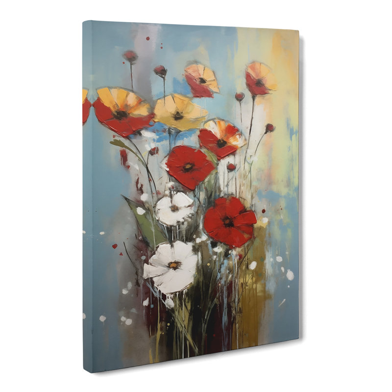 Prajapati Flowers Mid Century Modern Vol.9 - Wrapped Canvas, 60cm H x 40cm W x 3cm D