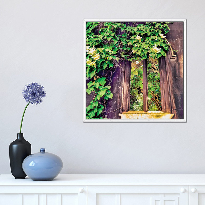St Dunstan In The East by Mark Paulda - Print on Canvas, 45.72cm H x 45.72cm W x 3.81cm D, White Floater Framed