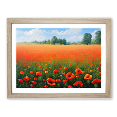 Desirable Poppy Field Flowers - Single Picture Frame Painting