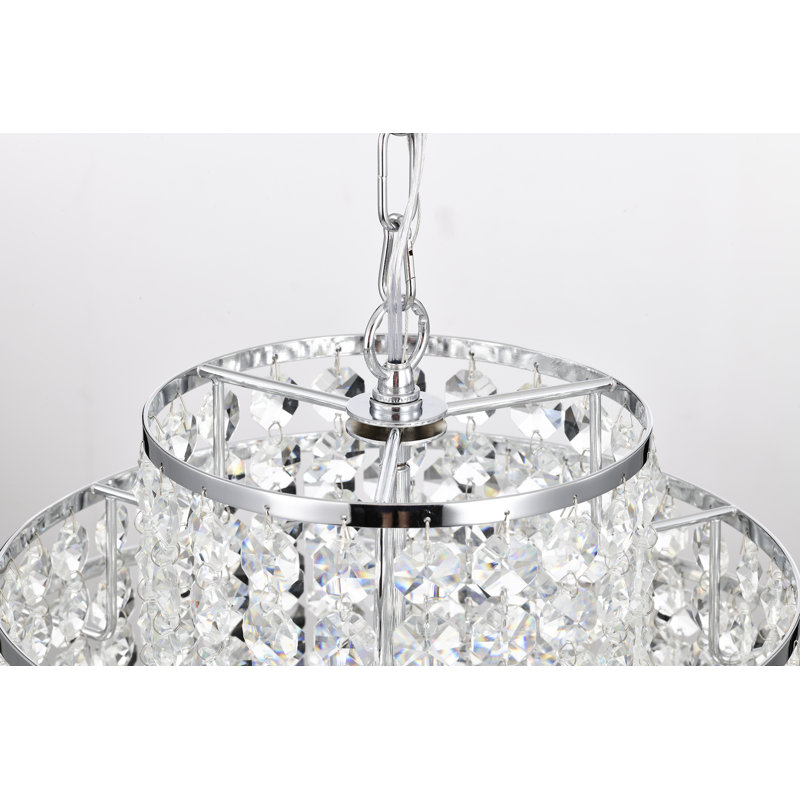 Hythe Dimmable Tiered Chandelier, 20.5" H x 18" W x 18" D, Chrome
