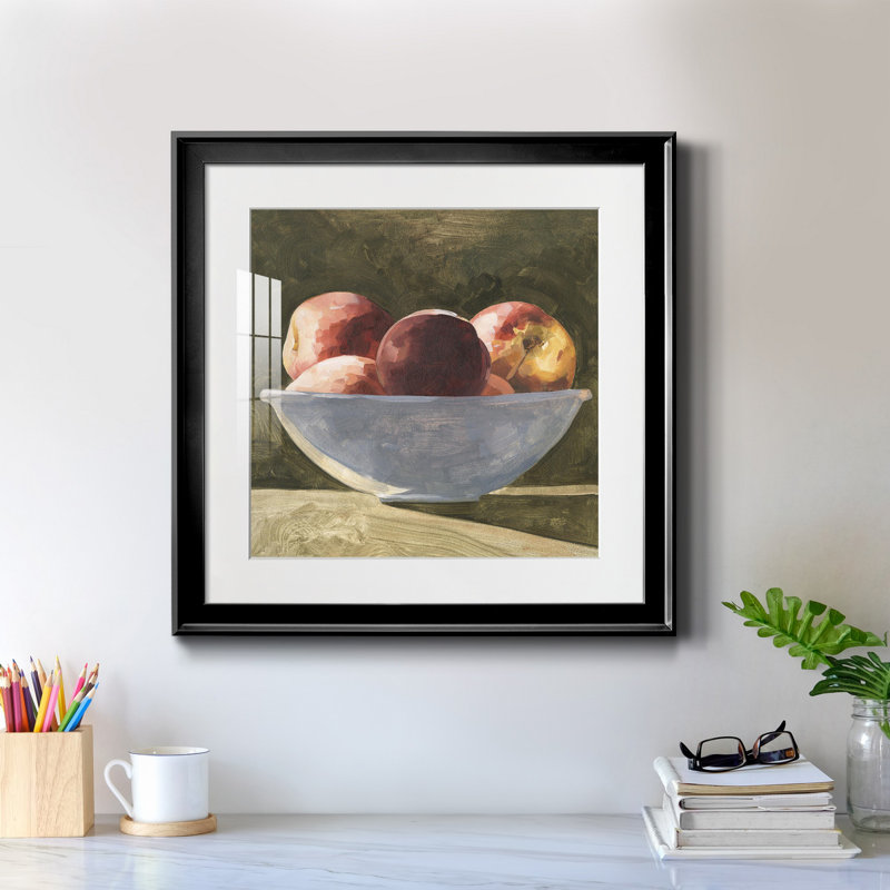 1_Bowl of Peaches II - reproduction encadrée de qualité supérieure - prête à être accrochée, H 17,5 po x l 17,5 po x P 1,5 po