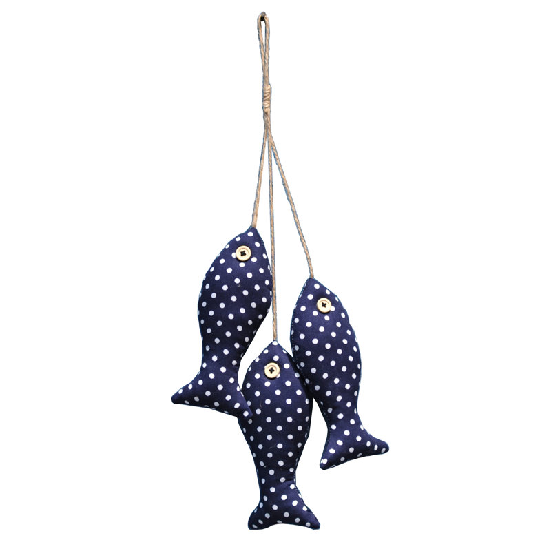 Décoration suspendue poisson Johnsburg, Bleu marine