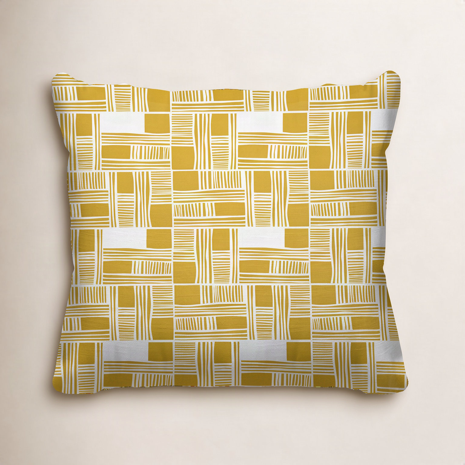 Kapri Throw Pillow, 17" x 17", Yellow, Square