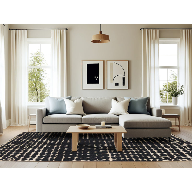 Tapis abstrait moderne 4899, Rectangle 6 pi x 9 pi