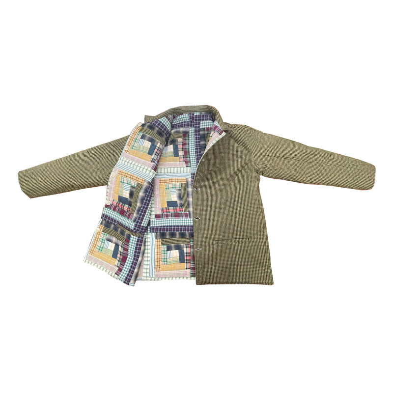 Veste en coton Wild Goose Log Cabin Patchworked, 3X
