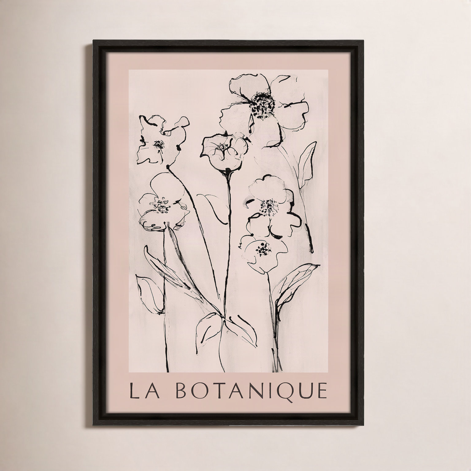 Riya "La Botanique" Print by Susan Jill, Espresso Floater Frame, No, 19.5" H x 13.5" W x 2" D