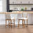 Farmhouse Solid Wood Barstools With Vintage Brass Studs, Upholstered Low Barstools For Bar Counters And Kitchen Islands Set Of 2-912758494